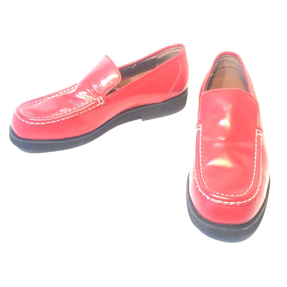 URBAN TRENDS MENS RED LEATHER SLIP-ONS NEW/SZ-9.5